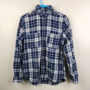 Wallace & Barnes Mens Long Sleeve 2 Pocket Plaid Button Down Shacket M